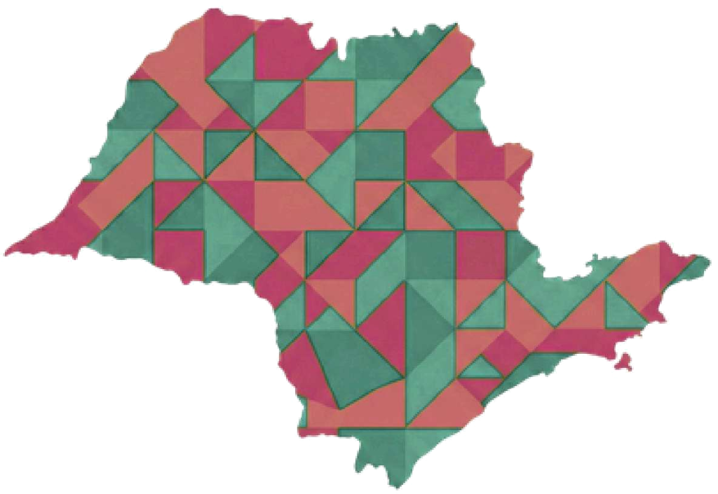 Mapa Mosaico do Estado de São Paulo - Votação Adriana Rebouças 2026